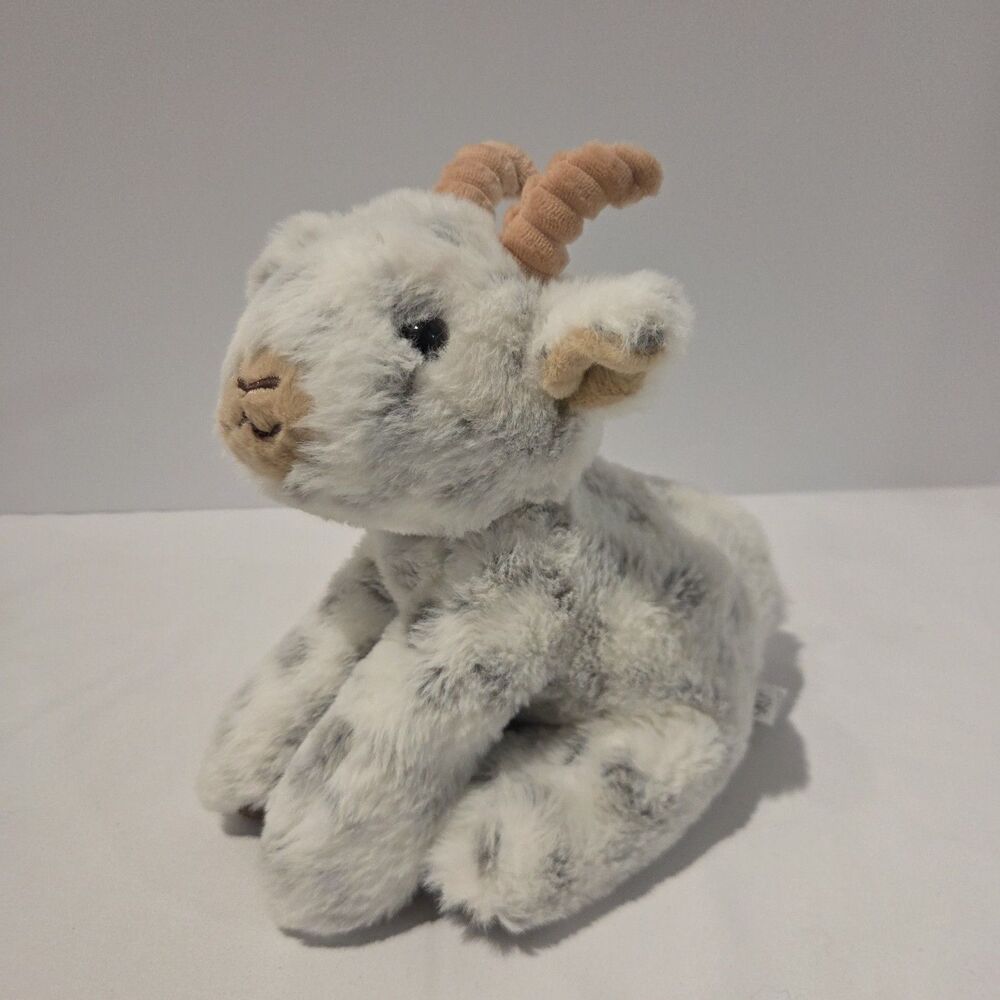 The Petting Zoo Wild Onez Speckled White Goat Plush 9” Stuffed Animal